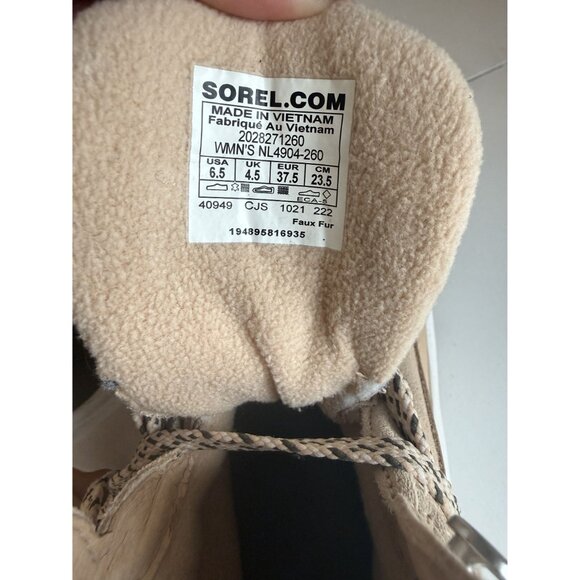 Sorel Women's Kinetic Breakthru Conquest Sneaker Boot Tan Waterproof Size W 6.5 - Picture 13 of 13